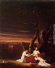 Fallen Angel Paintings - Angels Ministering to Christ in the Wilderness by Thomas Cole
